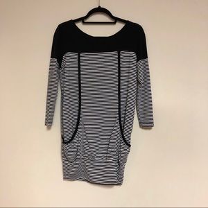 FREE PEOPLE Striped Cover Up Tunic with Pockets XS